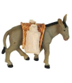 Tradineur - Burro con alforja para Belén, durexina, figura decorativa de animal para nacimiento, adorno artesano, pesebre, Navidad, 7 x 8 x 3 cm, modelo aleatorio