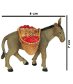 Tradineur - Burro con alforja para Belén, durexina, figura decorativa de animal para nacimiento, adorno artesano, pesebre, Navidad, 7 x 8 x 3 cm, modelo aleatorio