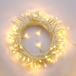 Tradineur - Tira de 240 luces LEDs - Apto para interiores y exteriores - Función de luz fija e intermitente - 19 Metros - Color
