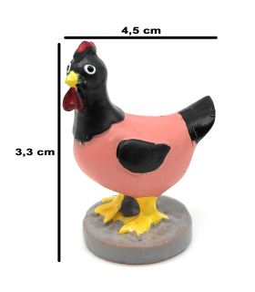 Tradineur - Figura de gallina Naïf para Belén, marmolina, figura decorativa artesanal para nacimiento, pesebre, Navidad, adorno tradicional - 4,5 x 3,3 x 2,5 cm