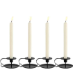 Tradineur - Pack de 3 velas alargadas, cirios de mesa cónicos, parafina y mecha de algodón, rituales y ceremonias, decoración (Blanco, 25 cm)