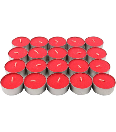 Tradineur - Pack de 20 velas de té perfumadas "Christmas Stars", tealights aromáticas, tiempo de combustión: 4,5 horas, decoración del hogar - 3,7 x 1,6 cm