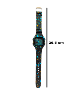 Tradineur - Reloj de pulsera digital, estilo deportivo, resistente al agua, correa de goma, maquinaria japonesa, diseñado en Europa, unisex, color aleatorio