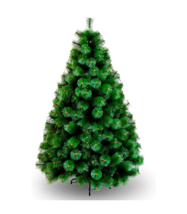 Tradineur - Árbol de navidad - Diseño aguja de pino verde - Altura de 180 cm - Fácil montaje - Fabricación en PVC, metal revestido, robusto y duradero.