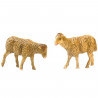 Tradineur - Set de 2 corderos de durexina para Belén, figuras decorativas de animales para nacimiento, adorno artesano, pesebre,