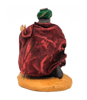 Tradineur - Figura de Rey Mago para Belén, Gaspar, figura decorativa de durexina para nacimiento, adorno artesano, pesebre, Navidad - 7,5 x 7 x 5,3 cm