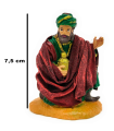 Tradineur - Figura de Rey Mago para Belén, Gaspar, figura decorativa de durexina para nacimiento, adorno artesano, pesebre, Navidad - 7,5 x 7 x 5,3 cm