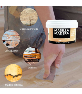 Tradineur - Masilla para relleno de madera, pasta tapagrietas, lista para usar, reparación de fisuras, agujeros en muebles, uso interior, calidad profesional (Cerezo, 250 g)