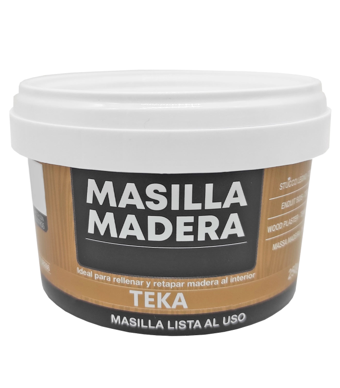 Tradineur - Masilla de relleno, pasta tapagrietas para madera, lista para usar, reparación de fisuras, agujeros en muebles, uso interior, calidad profesional (Teka, 250 g)