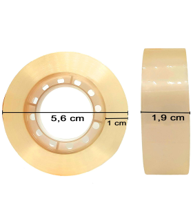 Tradineur - Rollo de celo, cinta adhesiva amarilla transparente, reparación, sellado, uso general en oficina, colegio, hogar, 33 m x 19 mm