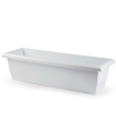 Tradineur - Jardinera de plástico sin plato, tiesto, macetero de polipropileno, recipiente para plantas, flores, balcón, terraza, hogar (Blanco, 60 cm)