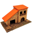 Tradineur - Casa de corcho y resina para belén navideño 9,5 x 14 x 7 cm, casa de pueblo, aldea decorativa para nacimiento, pesebre, navidad, decoración tradicional, modelo aleatorio