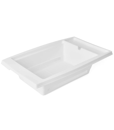 Tradineur - Escurreplatos para fregadero, plástico, escurridor, cesta de secado para escurrir vaijlla, verduras, frutas, cocina (Blanco, 44 x 27,5 x 9,5 cm)