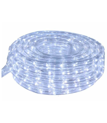 Tradineur - Manguera LED, tubo, tira con luces para interior y exterior, decoración e iluminación de Navidad, bodas, fiestas, jardín (20 metros, luz blanca)