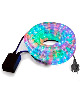 Tradineur - Manguera LED, tira, tubo con luces para interior y exterior, decoración e iluminación de Navidad, bodas, fiestas, jardín (20 metros, luz multicolor)