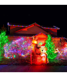 Tradineur - Manguera, tira LED, tubo de luces para interior y exterior, decoración e iluminación de Navidad, bodas, fiestas, jardín (6 metros, luz multicolor)