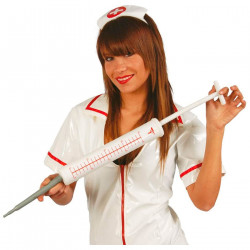 Tradineur - Jeringuilla gigante de plástico 53 cm para disfraz de médico o enfermero, complemento para disfraz de halloween, fes