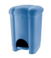 Tradineur - Cubo de basura con pedal y recipiente interior, plástico, contenedor de residuos, papelera de cocina, reciclaje (Azul, 16 litros, 41,5 x 27,5 x 30,2 cm)