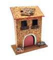 Tradineur - Figura de casita para belén - Fabricado en corcho - Edificio decorativo para nacimiento, navidad, decoración tradicional - 10 x 8 x 4 cm - Modelo surtido