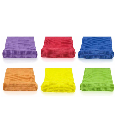 Tradineur - Pack de 12 paños de microfibra "Panal", poliéster y poliamida, especial superficies rugosas y metálicas, trapo, bayeta, limpieza, gran absorción, hogar, 30 x 40 cm, colores surtidos