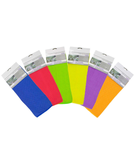 Tradineur - Pack de 12 paños de microfibra "Panal", poliéster y poliamida, especial superficies rugosas y metálicas, trapo, bayeta, limpieza, gran absorción, hogar, 30 x 40 cm, colores surtidos