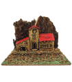 Tradineur - Casita, edificio para Belén, corcho y resina, adorno para nacimiento, pesebre, artesano, decoración tradicional de Navidad, 7,5 x 10,5 x 7,5 cm, modelo aleatorio