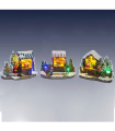 Tradineur - Paisaje navideño decorativo con luces LED - Fabricado en resina - casita de navidad nevada con figuras a pilas - 10 x 14 x 8 cm