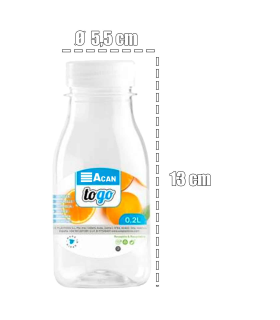 Tradineur - Pack de 12 botellas de plástico - Incluye tapa - Ideal para la conservación de tus alimentos - Capacidad de 0,2 Litros - 13 x 5,5 cm