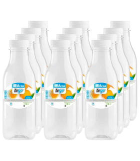 Tradineur - Pack de 12 botellas de plástico - Incluye tapa - Ideal para la conservación de tus alimentos - Capacidad de 0,5 Litros - 20,5 x 6,5 cm