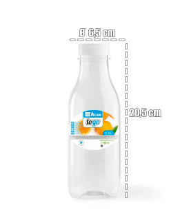 Tradineur - Pack de 12 botellas de plástico - Incluye tapa - Ideal para la conservación de tus alimentos - Capacidad de 0,5 Litros - 20,5 x 6,5 cm