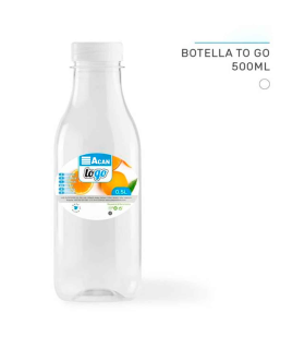 Tradineur - Pack de 12 botellas de plástico - Incluye tapa - Ideal para la conservación de tus alimentos - Capacidad de 0,5 Litros - 20,5 x 6,5 cm