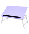 Tradineur - Mesa de madera plegable, estructura metálica - Bandeja multiusos con patas para desayuno, cama, resistente - 45 x 32 x 19 cm - Color Surtido (Rosa/Azul)