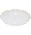 Tradineur - Plato transparente de plástico para maceta, bandeja, platillo redondo para tiesto de interior, exterior, jardín, terraza o balcón, Ø 14,5 cm