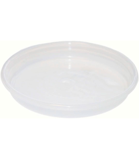 Tradineur - Plato transparente para maceta, plástico, bandeja, platillo redondo para tiesto de interior, exterior, jardín, terraza o balcón, Ø 16 cm