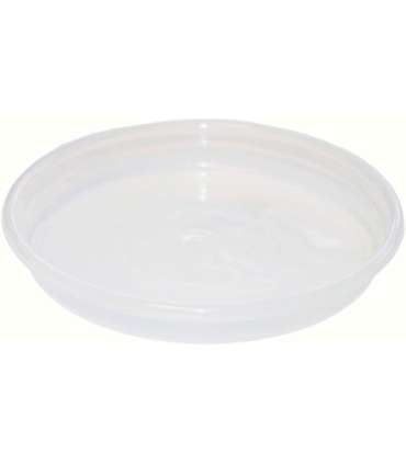 Tradineur - Plato transparente para maceta, bandeja de plástico, platillo redondo para tiesto de interior, exterior, jardín, terraza o balcón, Ø 19,7 cm