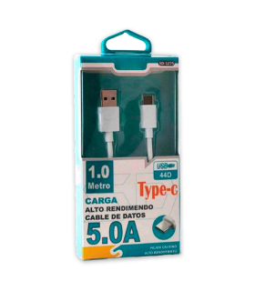 Tradineur - Cable USB / Tipo-C - Longitud de 1 Metro - Alto rendimiento, transmisión de datos y carga de datos - 5.0 A