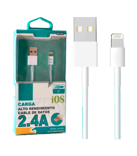 Tradineur - Cable USB / iOS - Longitud de 1,5 Metros - Alto rendimiento, transmisión de datos y carga rápida - 2.4 A