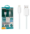 Tradineur - Cable USB / iOS - Longitud de 3 Metro - Alto rendimiento, transmisión de datos y carga de datos - 2.4 A