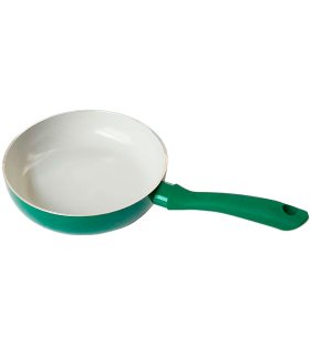 Tradineur - Sartén de aluminio antiadherente, mango ergonómico, válida para inducción y todas las cocinas, ecológica, apta para lavavajillas (Verde, Ø 20 cm)