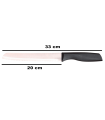 Tradineur - Cuchillo pan, cuchillo panero profesional de acero inoxidable, hoja serrada de 20 cm y mango ergonómico de plástico, corte preciso, cocina, apto para lavavajillas, 33 cm