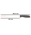 Tradineur - Cuchillo jamonero de acero inoxidable, hoja de 25 cm y mango ergonómico de plástico, cuchillo para cortado de jamón, corte preciso, profesional - 38,5 cm