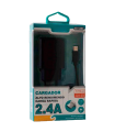 Tradineur - Cargador para móviles 2,4A - Cable USB Tipo-C - Alto rendimiento / Carga rápida - 1 Puertos USB - Color Negro