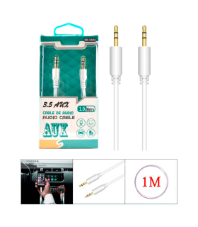 Tradineur - Cable de audio jack con doble salida - Jack 3,5 mm - Longitud de 1 Metro - Ideal para compartir su música, películas y juegos favoritos con sus familiares y amigos.