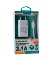 Tradineur - Cargador para móvil 2,1A - Cable USB Tipo-C - Alto rendimiento / Carga rápida - 1 Puertos USB - Color Blanco