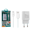 Tradineur - Cargador para móvil 2,1A - Cable USB Tipo-C - Alto rendimiento / Carga rápida - 1 Puertos USB - Color Blanco