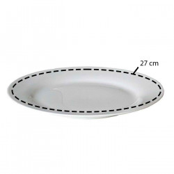 Plato llano "Balta" fabricado en porcelana, ideal para servir postres o aperitivos, apto para lavavajillas. 2,5 x 27 cm (alto x