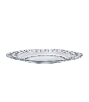 Plato llano de vidrio París, servir, cocina, hostelería, ensaladas, servir, dimensiones 2 x 26 cm (altura x diámetro)