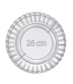 Plato llano de vidrio París, servir, cocina, hostelería, ensaladas, servir, dimensiones 2 x 26 cm (altura x diámetro)