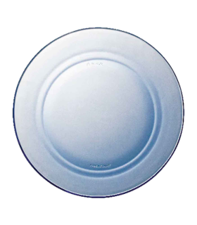 Tradineur - Plato llano de vidrio, transparente, cocina, hostelería, ensaladas, servir, dimensiones - 2,4 x 23,5 cm - Color azul