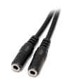 Tradineur - Cable de audio jack con doble entrada - Jack 3,5 mm - Longitud de 13 centímetros - Ideal para compartir su música, películas y juegos favoritos - Color Negro